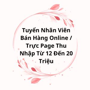 Nhân Viên Bán Hàng Online Trực Page Thu Nhập Từ 12 Đến 20 Triệu